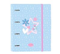 SAFTA | Carpeta Folio Blackfit8 Smile 4 Anillas Redondas 35 mm con Recambio 100 Hojas A4, Tapas Duras Forradas, Cuadrícula 5x5 mm, Cierre Elástico y Separadores Interiores, Medidas 27x3,5x32 cm