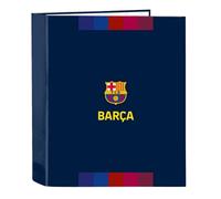 SAFTA | Carpeta Folio FC Barcelona 1ª Equipación 26/27 4 Anillas Redondas 40 mm, Lomo Ancho 60 mm, Tapas Duras Forradas, Archivador Escolar Resistente para Vuelta al Cole, Medidas 27x6x33 cm