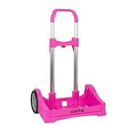 Safta Carro EVOLUTION Para Mochilas Escolares, Plegable, Ligero y Resistente, 400x280x850mm, Fucsia