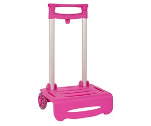 SAFTA - Carro Portamochila Plegable, Modelo 105, Carro para Mochila Infantil, Mochila, Carro Plegable, de Polipropileno y Aluminio, Fabricado en España, 29x21x83 cm, Color Fucsia