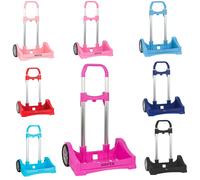 Safta Carro PortaMochilas Evolution Para Mochilas Escolares Plegable, Carrito para Equipaje, Muy ligero y Robusto, Bandeja Inferior Ajustable, Sistema de Bloqueo Evitar el Plegado, Ruedas de Goma de