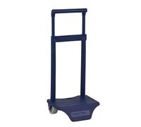 SAFTA | Carro Portamochilas Guardería Modelo 654CP, Azul Marino, Sujeción Universal para Mochilas hasta 22x10x27 cm, Asa Extraíble, 18x16x54 cm Abierto y 18x16x35 cm Cerrado, Resistente