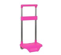 SAFTA | Carro Portamochilas Pequeño Modelo 241C SAFTA, Fucsia, 22x17x67,5 cm (Abierto) y 22x17x40 cm (Cerrado), Sujeción Universal hasta 26x10x34 cm, Asa Extraíble, Resistente