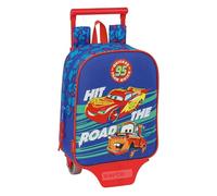 Cars - Mochila Guardería con Carro SAFTA, Ideal para Niños de Diferentes Edades, Cómoda y Versátil, Calidad y Resistencia, 22x10x27 cm