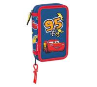 Safta CARS RACING - Estuche Escolar Niño, Estuche con Colores, con 29 Útiles Incluidos, Ideal para Niños de 5 a 14 Años, Cómodo y Versátil, Calidad y Resistencia, 12.5x4x19.5 cm