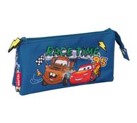 Safta Cars Racing - Portatodo Triple, Estuche Infantil, Estuche Niño, Ideal para Niños en Edad Escolar, Cómodo y Versátil, Calidad y Resistencia, 22x3x12 cm