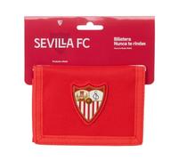 Safta | Cartera Billetera Juvenil Sevilla FC, Licencia Oficial, Cierre con Solapa y Velcro, Compartimentos Interiores, Bolsillo Monedero con Cremallera, Medidas 12,5x1x9,5 cm