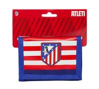 Safta | Cartera Escolar Atlético de Madrid con Cabecera para Colgar, Cierre con Solapa y Velcro, Varios Compartimentos Interiores, Bolsillo Monedero con Cremallera, Medidas 12.5x1x9.5 cm