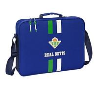 Safta, Cartera Extraescolares de Real Betis Balompié, 380x60x280 mm Unisex niños, Azul y azul marino, Estándar