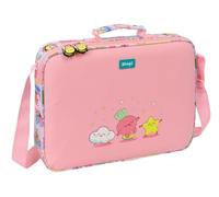Safta | Cartera Extraescolares Mr. Wonderful Comic, Bandolera Ajustable con Asa de Mano Forrada, Cremallera Principal con Doble Tirador, Fondo Interior Semirrígido Extraíble, Rosa, Medidas 38x6x28 cm