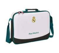 SAFTA | Cartera Extraescolares Real Madrid Equipación 26/27, Bandolera Ajustable y Asa de Mano Forrada, Cremallera Principal con Doble Tirador, Fondo Interior Semirrígido Extraíble, Medidas 38x6x28 cm