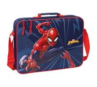 Safta | Cartera Extraescolares Spider-Man, Bandolera Ajustable con Asa Superior Forrada, Cremallera Principal con Doble Tirador, Fondo Interior Semirrígido Extraíble, Medidas 38x6x28 cm