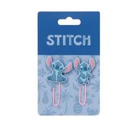 SAFTA | Clips Decorativos Disney Stitch Stationery, Pack 2 Unidades con 2 Tamaños, Blíster Azul con Diseño Stitch, Accesorio Escolar para Organizador y Papelería, Vuelta al Cole, Medidas 7,5x12,5 cm