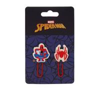 SAFTA | Clips Marcadores para Libros Marvel Spider-Man, Pack 2 Unidades en Blíster, 2 Tamaños Diferentes, Accesorio Escolar y Oficina, Sujeta Papeles y Cuadernos, Vuelta al Cole, Medidas 7,5x12,5 cm