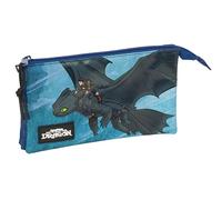 Safta Portatodo triple Cómo Entrenar a tu Dragón Estuche infantil cómodo y resistente 22x3x12 cm