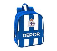safta Deportivo La Coruña - Mochila Infantil, Blanco/Azul, 220x100x270mm
