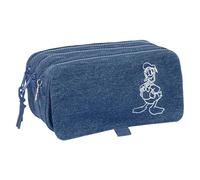 Safta DONALD DENIM - Portatodo Triple Big, Estuche Infantil, Estuche Niño, Ideal para Niños en Edad Escolar, Cómodo y Versátil, Calidad y Resistencia, 21.5x8x10 cm, Color Denim