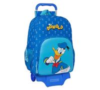 Safta DONALD INFANTIL - Mochila Escolar con Carro 905, Ideal para Niños de Diferentes Edades, Cómoda y Versátil, Calidad y Resistencia, 33x14x42 cm, Color Azul