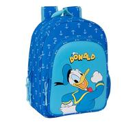 Safta DONALD INFANTIL - Mochila Escolar Infantil Animada, Mochila Niño, Mochila Infantil, Adaptable a Carro, Ideal para Niños en Edad Escolar, Versátil, Calidad y Resistencia, 26x11x34 cm, Color Azul