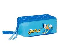 Safta DONALD INFANTIL - Portatodo Cuadrado Grande, Estuche Infantil, Estuche Niño, Ideal para Niños en Edad Escolar, Cómodo y Versátil, Calidad y Resistencia, 22x10x10 cm, Color Azul