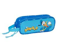 Safta DONALD INFANTIL - Portatodo Doble Niño, Estuche Infantil, Estuche Niño, Ideal para Niños en Edad Escolar, Cómodo y Versátil, Calidad y Resistencia, 21x6x8 cm, Color Azul