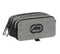 Safta ECKO UNLTD. RHINO - Portatodo Triple Big, Estuche Infantil, Estuche Niño, Ideal para Niños en Edad Escolar, Cómodo y Versátil, Calidad y Resistencia, 21.5x8x10 cm, Color Gris/Negro