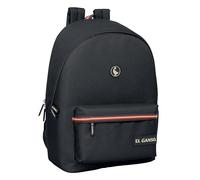 Safta EL GANSO BASICS - Mochila para Portátil 15.6" y USB, Ideal para Jóvenes de Diferentes Edades, Tejido Reciclado, Cómoda y Versátil, Calidad y Resistencia, 31x18x44 cm, Color Negro