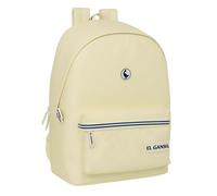 Safta EL GANSO BASICS - Mochila para Portátil 15.6" y USB, Ideal para Jóvenes de Diferentes Edades, Tejido Reciclado, Cómoda y Versátil, Calidad y Resistencia, 31x18x44 cm, Color Arena