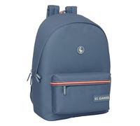 Safta EL GANSO BASICS - Mochila para Portátil 15.6" y USB, Ideal para Jóvenes de Diferentes Edades, Tejido Reciclado, Cómoda y Versátil, Calidad y Resistencia, 31x18x44 cm, Color Azul