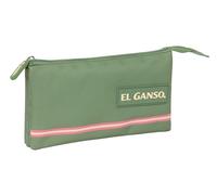 Safta Portatodo triple EL Ganso Basics, cómodo y versátil, calidad y resistencia, 22x3x12 cm, verde