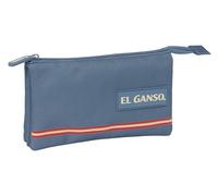 Safta EL Ganso Basics - Portatodo Triple, Estuche Infantil, Estuche Niño, Ideal para Niños en Edad Escolar, Cómodo y Versátil, Calidad y Resistencia, 22x3x12 cm, Color Azul