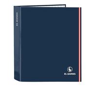 Safta EL GANSO CLASSIC - Carpeta Folio 4 Anillas, Ideal para Niños de Diferentes Edades, Cómoda y Versátil, Calidad y Resistencia, 27x6x33 cm, Color Azul Marino