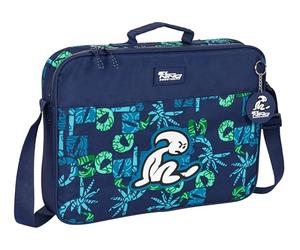 Safta EL NIÑO GLASSY - Cartera Extraescolares, Maletín Portatodo, Bandolera, Cómoda y Versátil, Calidad y Resistencia, 38x6x28 cm, Color Azul Marino