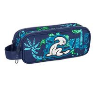 Safta EL NIÑO Glassy - Portatodo Doble Niño, Estuche Infantil, Estuche Niño, Ideal para Niños en Edad Escolar, Cómodo y Versátil, Calidad y Resistencia, 21x6x8 cm, Color Azul Marino