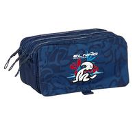 Safta EL NIÑO Paradise - Portatodo Triple Big, Estuche Infantil, Estuche Niño, Ideal para Niños en Edad Escolar, Cómodo y Versátil, Calidad y Resistencia, 21.5x8x10 cm, Color Azul Marino