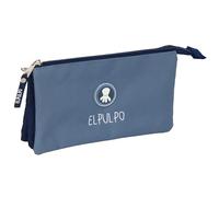 Estuche Triple EL PULPO Azul (22 x 12 x 3 cm)