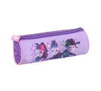 Safta | Estuche Cilíndrico Portatodo K-Pop Demon Hunters 20x7 cm Plumier | Tejido poliéster con costuras rematadas, vuelta al cole y regalo de cumpleaños, licencia oficial K-Pop Demon Hunters Battle