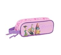 Safta | Estuche Escolar 2 Compartimentos K-Pop Demon Hunters 21x6x8 cm | Tejido poliéster con costuras rematadas, vuelta al cole y regalo de cumpleaños, licencia oficial K-Pop Demon Hunters Stage