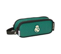 Safta | Estuche Escolar 2 Compartimentos Portatodo Real Madrid 21x6x8 cm | Tejido poliéster con costuras rematadas, primaria e instituto, licencia oficial Real Madrid 2ª Equipación 26/27