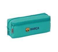 Safta | Estuche Escolar 3 Compartimentos con Goma FC Barcelona 22x6x8,5 cm | Tejido poliéster con costuras rematadas, portatodo triple con goma elástica de cierre, licencia oficial FC Barcelona