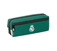 Safta | Estuche Escolar 3 Compartimentos con Goma Real Madrid 22x6x8,5 cm | Tejido poliéster con costuras rematadas, estuche para el colegio, licencia oficial Real Madrid 2ª Equipación 26/27
