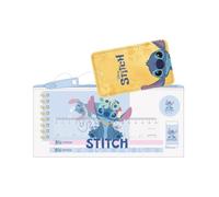 Safta | Estuche Escolar Actividades Disney Stitch Stationery Transparente, PVC con Cierre Zip, Organizador Escolar con Regla 15 cm, 2 Lápices, Sacapuntas, Medidas 22,5x10,5 cm, Portatodo