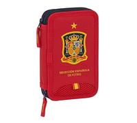 safta Estuche Escolar con 28 Útiles Incluidos de Selección Española de Fútbol, 125x40x195mm, rojo