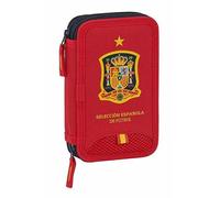 safta Estuche Escolar con 28 Útiles Incluidos de Selección Española de Fútbol, 125x40x195mm, rojo