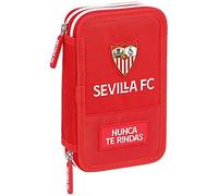 Safta, Estuche Escolar con 28 Útiles Incluidos de Sevilla FC, 125x40x195 mm Unisex niños, Roja, Estándar