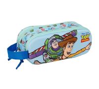 Safta | Estuche Escolar Doble 3D Disney Toy Story, Portatodo Escolar Infantil con Dos Compartimentos Separados y Cremalleras, Asa Lateral de Mano, Medidas 21x6x8 cm, Estuche Escolar 2 Compartimentos