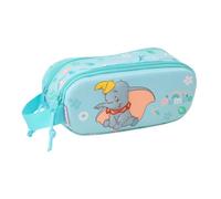 Safta | Estuche Escolar Doble 3D Dumbo, Portatodo Escolar Infantil con Dos Compartimentos y Cremalleras, Asa Lateral de Mano, Diseño Relieve 3D, Medidas 21x6x8 cm, Estuche Escolar 2 Compartimentos