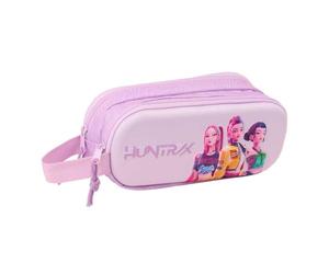 Safta | Estuche Escolar Doble 3D K-Pop Demon Hunters Iconic, Organizador Escolar con Dos Compartimentos y Cremalleras, Asa Lateral de Mano, Medidas 21x6x8 cm, Portatodo 2 Compartimentos