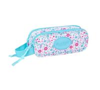 Safta | Estuche Escolar Doble Blackfit8 Cool, Portatodo Juvenil con Dos Compartimentos Separados y Cremalleras, Asa Lateral de Mano, Organizador para Vuelta al Cole, Medidas 21x6x8 cm