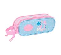 Safta | Estuche Escolar Doble Blackfit8 Smile, Portatodo Escolar Juvenil con Dos Compartimentos Separados y Cremalleras, Asa Lateral de Mano, Medidas 21x6x8 cm, Estuche Escolar 2 Compartimentos